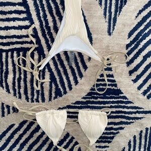 Cream Textured Bikini Set